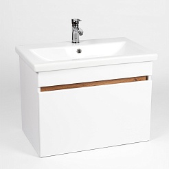 Viant Тумба под раковину Мальта 50 подвесная белая/дуб вотан – фотография-2